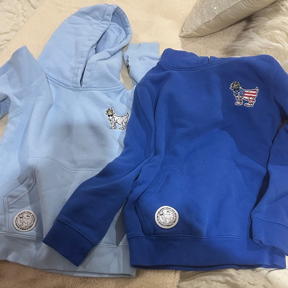Stylish Kids' Blue Hoodies with Embroidered Design
